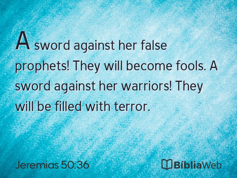 Jeremias 50:36 em imagem para compartilhar