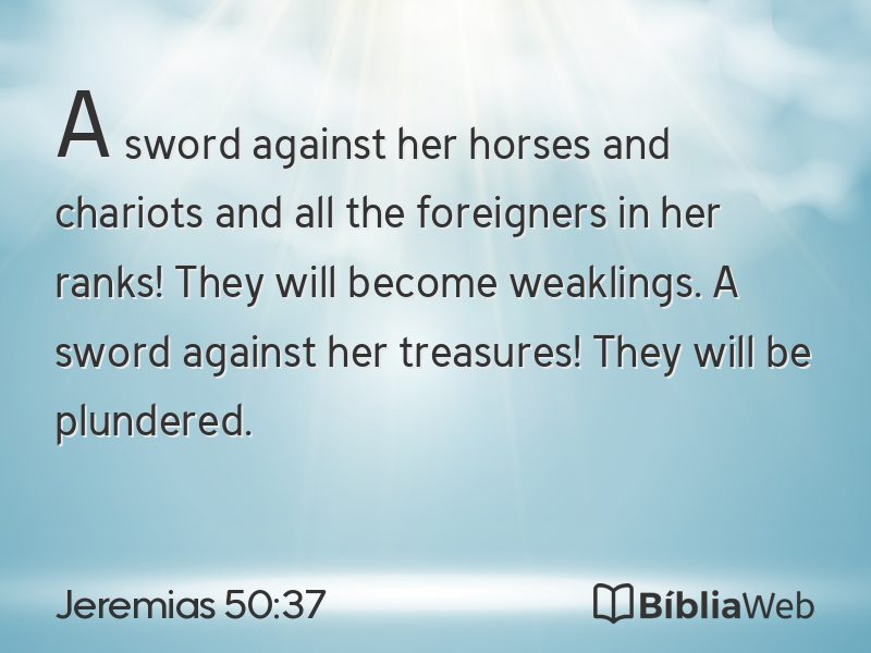 Jeremias 50:37 em imagem para compartilhar