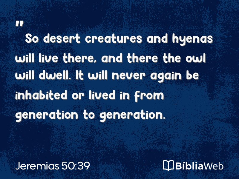Jeremias 50:39 em imagem para compartilhar