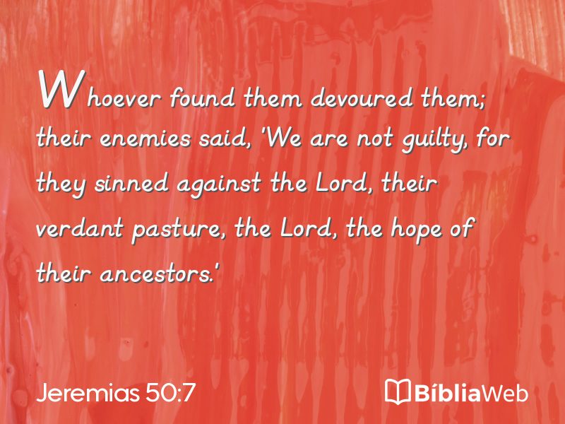 Jeremias 50:7 em imagem para compartilhar