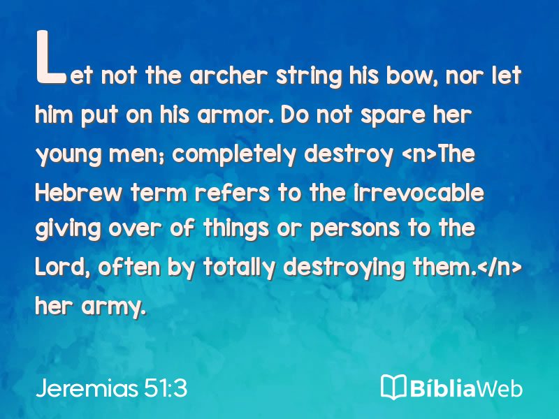 Jeremias 51:3 em imagem para compartilhar