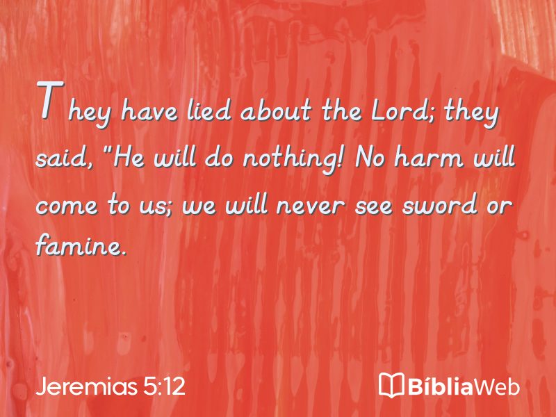 Jeremias 5:12 em imagem para compartilhar