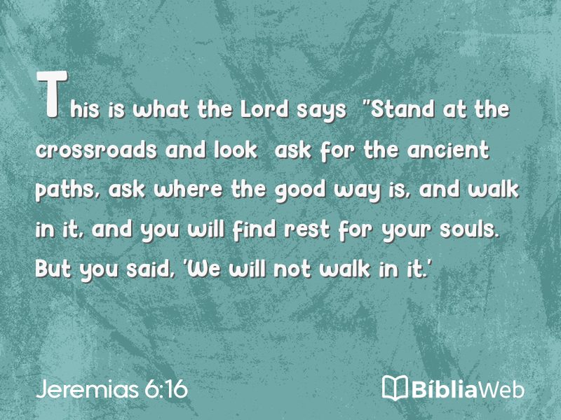 Jeremias 6:16 em imagem para compartilhar