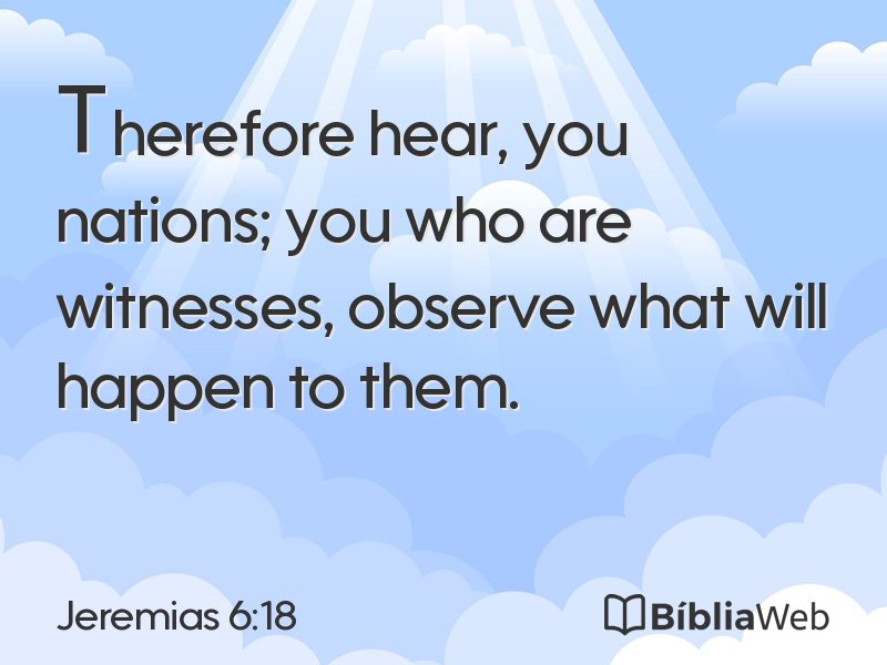 Jeremias 6:18 em imagem para compartilhar