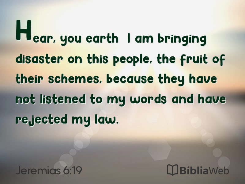Jeremias 6:19 em imagem para compartilhar