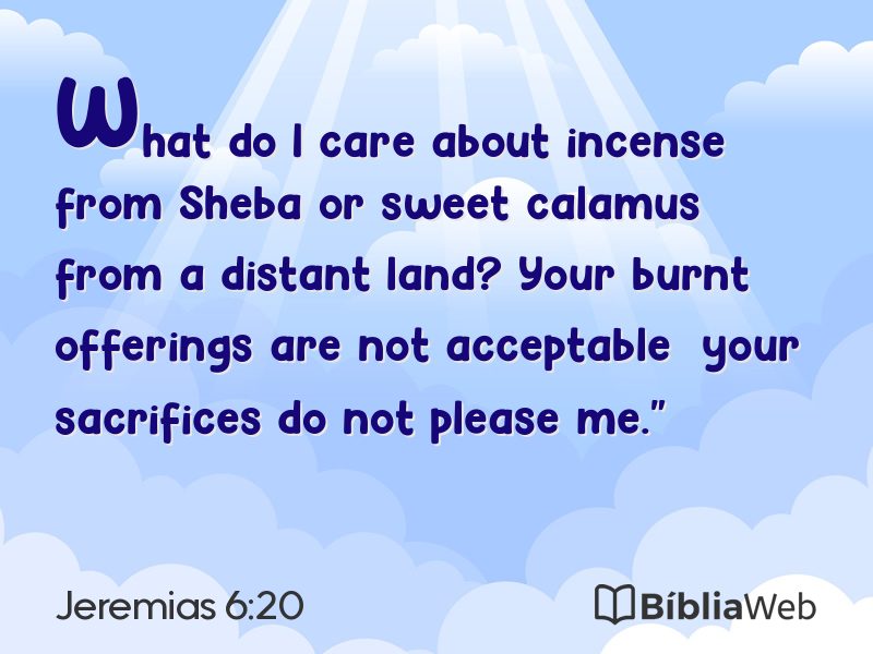 Jeremias 6:20 em imagem para compartilhar