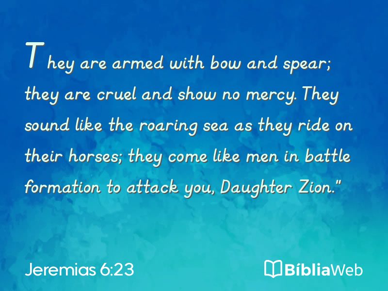 Jeremias 6:23 em imagem para compartilhar