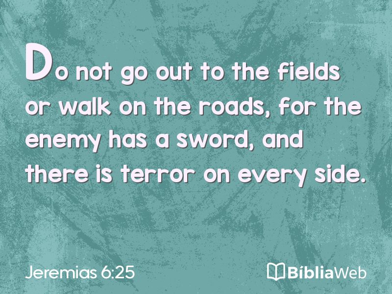Jeremias 6:25 em imagem para compartilhar