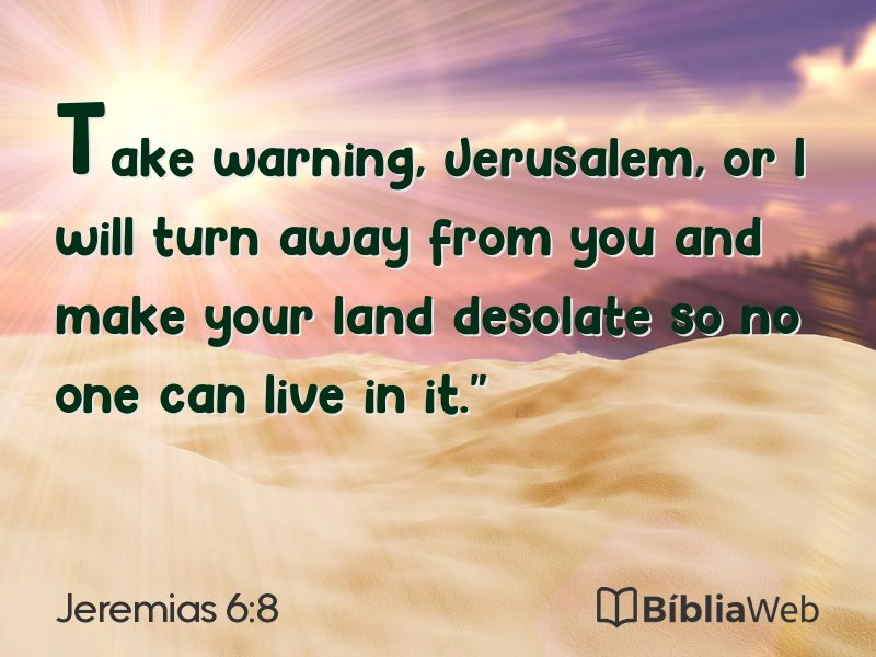 Jeremias 6:8 em imagem para compartilhar