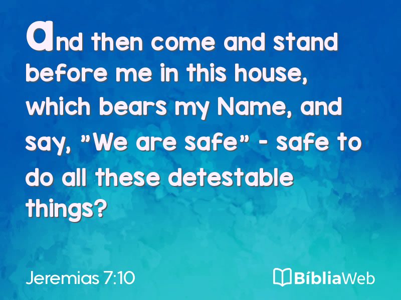 Jeremias 7:10 em imagem para compartilhar