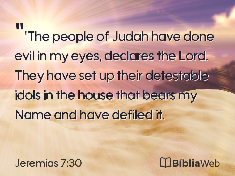 Jeremias 7:30 em imagem para compartilhar