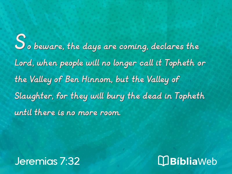 Jeremias 7:32 em imagem para compartilhar