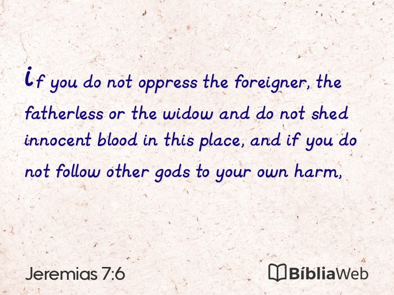 Jeremias 7:6 em imagem para compartilhar