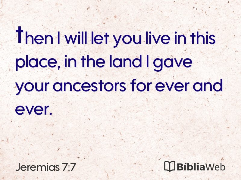 Jeremias 7:7 em imagem para compartilhar