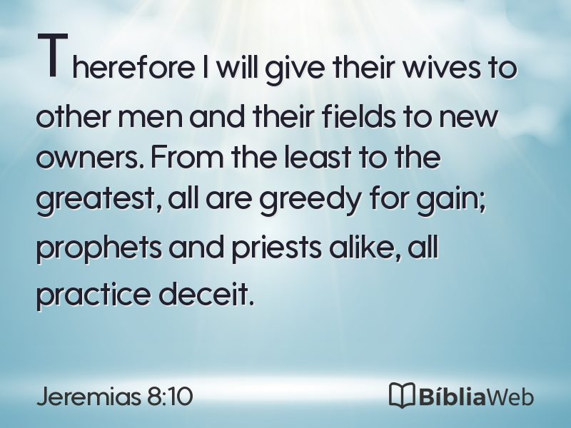 Jeremias 8:10 em imagem para compartilhar