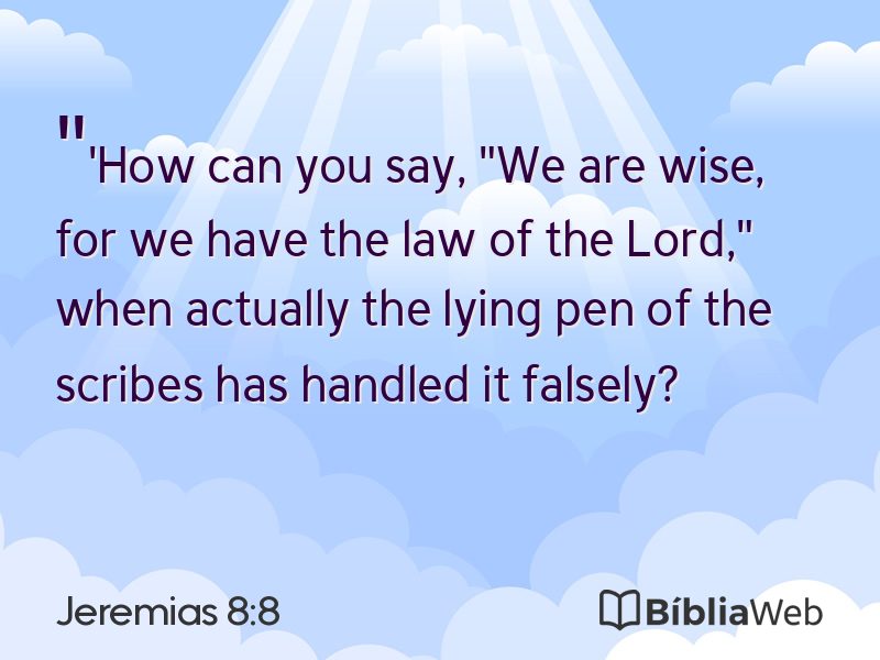 Jeremias 8:8 em imagem para compartilhar