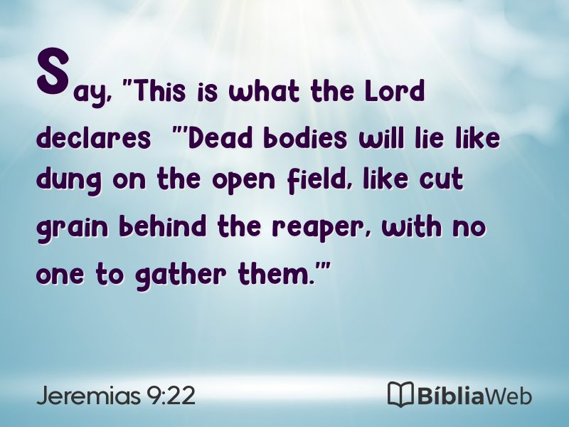 Jeremias 9:22 em imagem para compartilhar