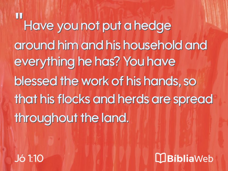 Jó 1:10 em imagem para compartilhar