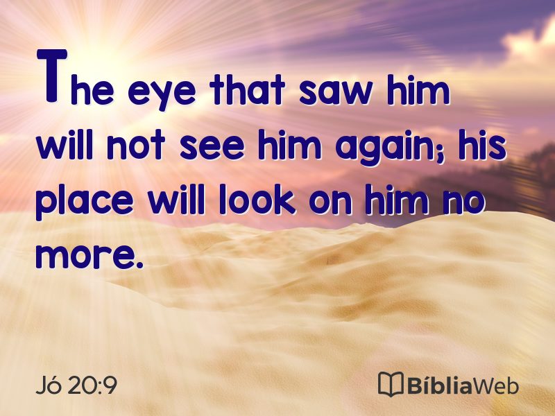 Jó 20:9 em imagem para compartilhar