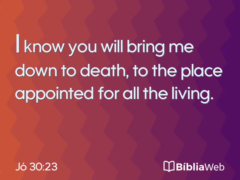 Jó 30:23 em imagem para compartilhar