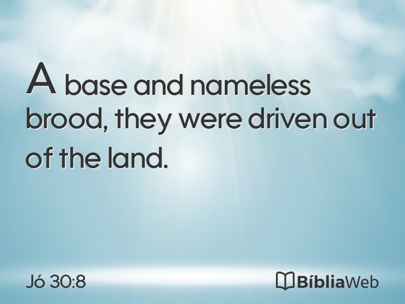 Jó 30:8 em imagem para compartilhar