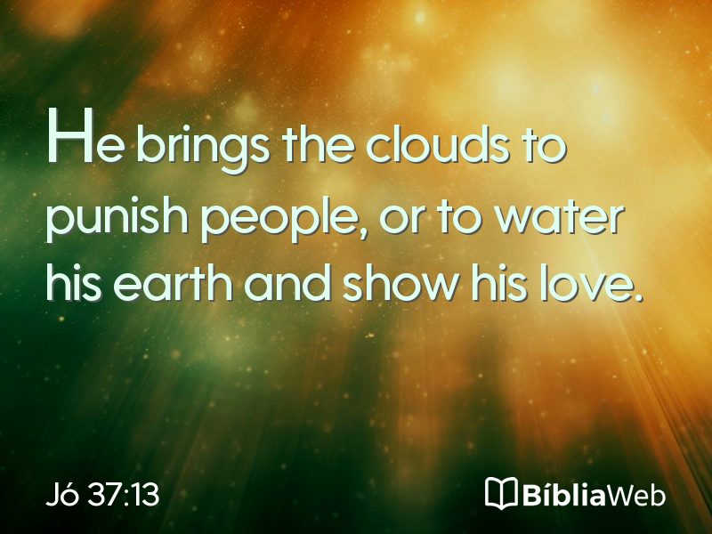 Jó 37:13 em imagem para compartilhar