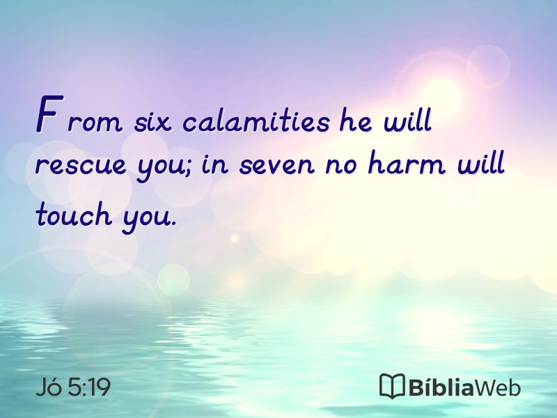 Jó 5:19 em imagem para compartilhar