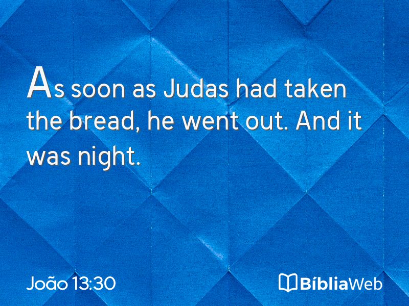 João 13:30 em imagem para compartilhar