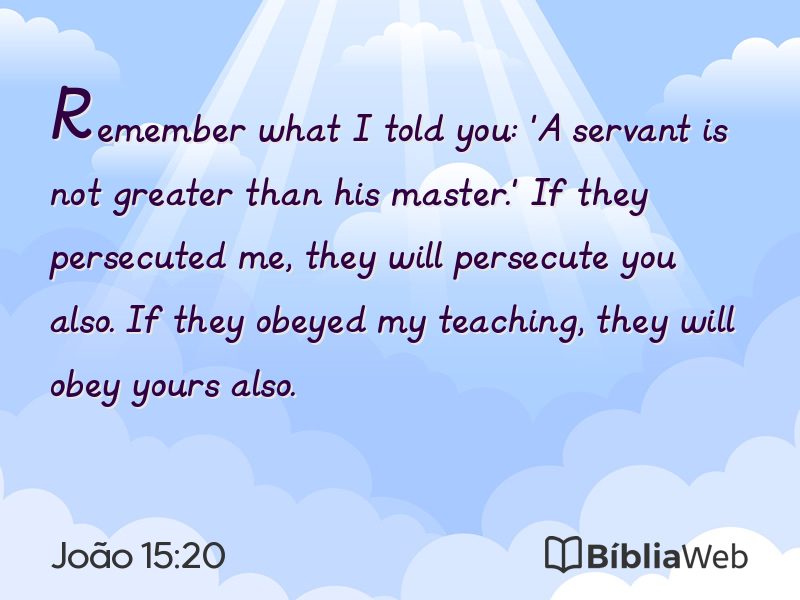 João 15:20 em imagem para compartilhar