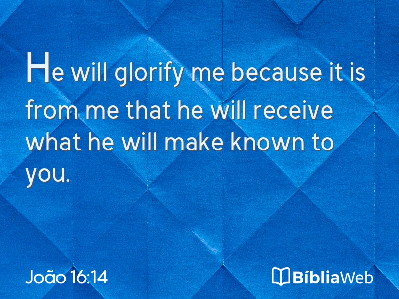 João 16:14 em imagem para compartilhar