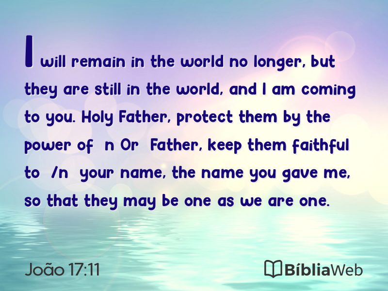 João 17:11 em imagem para compartilhar