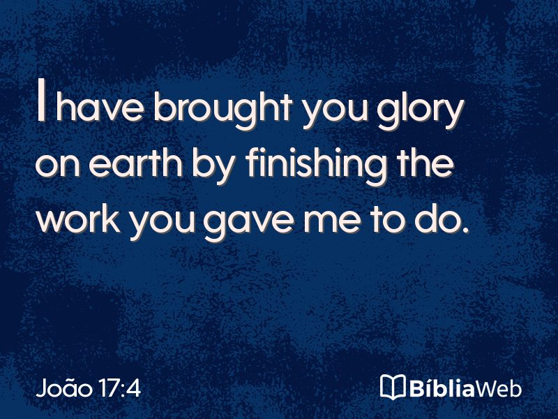 João 17:4 em imagem para compartilhar