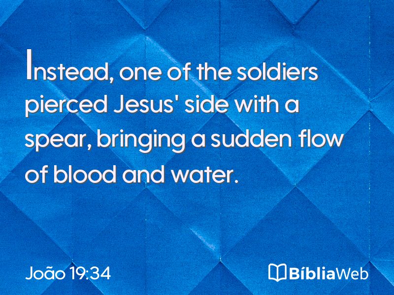 João 19:34 em imagem para compartilhar