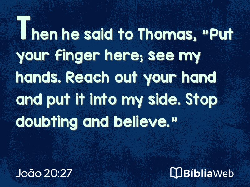 João 20:27 em imagem para compartilhar