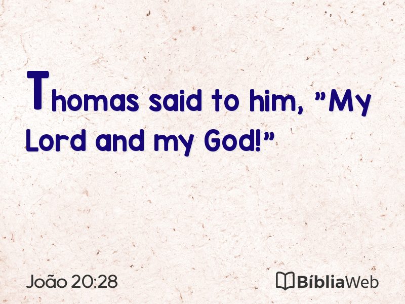 João 20:28 em imagem para compartilhar