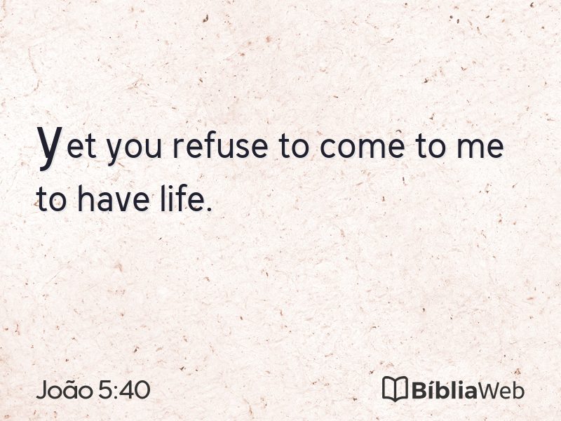 João 5:40 em imagem para compartilhar