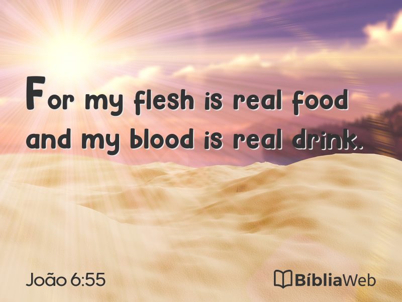João 6:55 em imagem para compartilhar