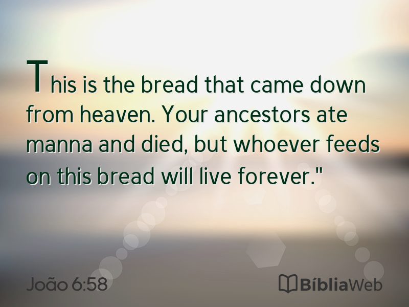 João 6:58 em imagem para compartilhar