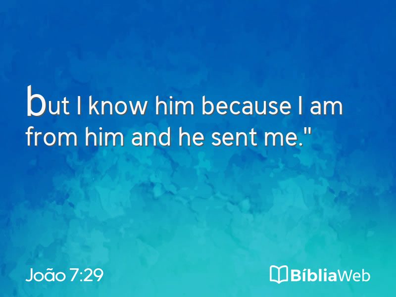 João 7:29 em imagem para compartilhar