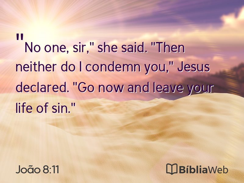 João 8:11 em imagem para compartilhar