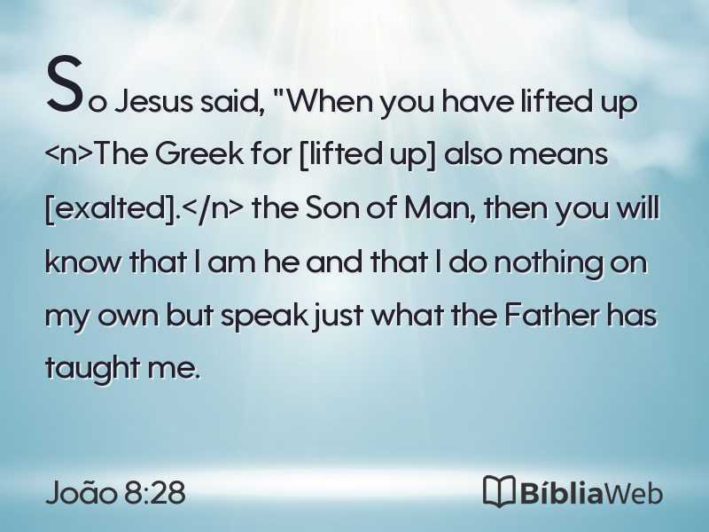 João 8:28 em imagem para compartilhar