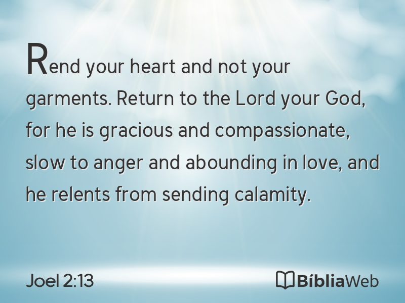 Joel 2:13 em imagem para compartilhar