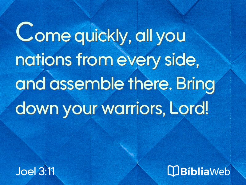 Joel 3:11 em imagem para compartilhar
