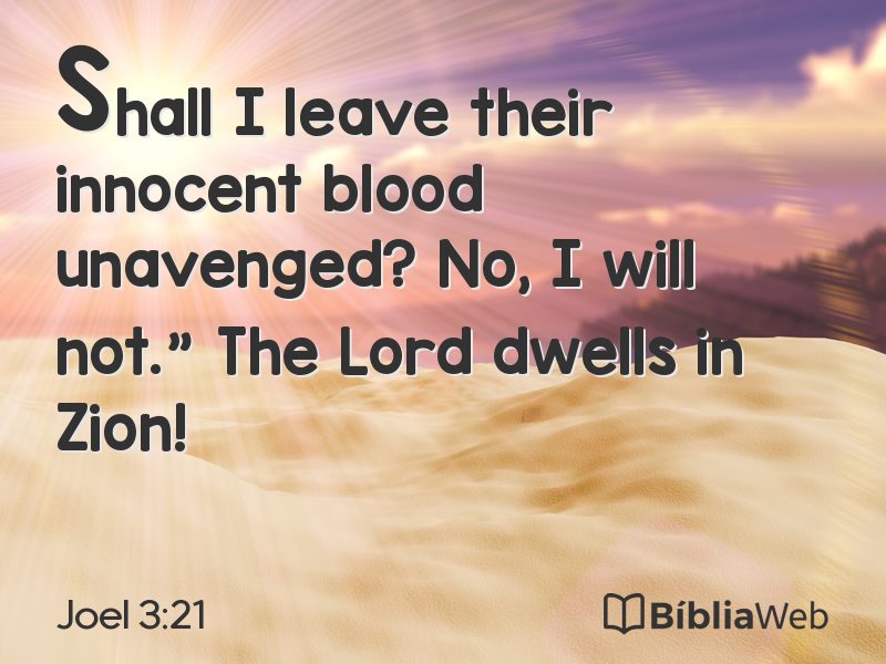 Joel 3:21 em imagem para compartilhar