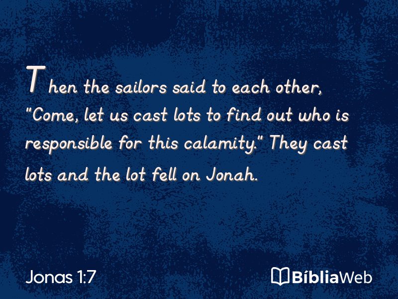 Jonas 1:7 em imagem para compartilhar