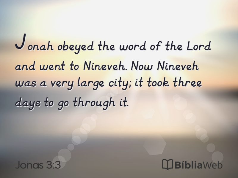 Jonas 3:3 em imagem para compartilhar