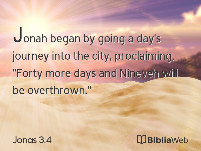 Jonas 3:4 em imagem para compartilhar