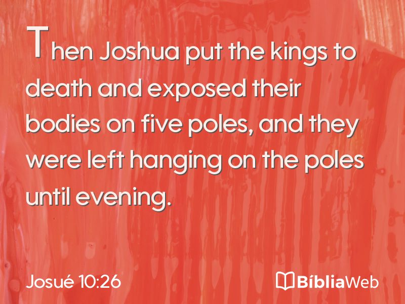 Josué 10:26 em imagem para compartilhar