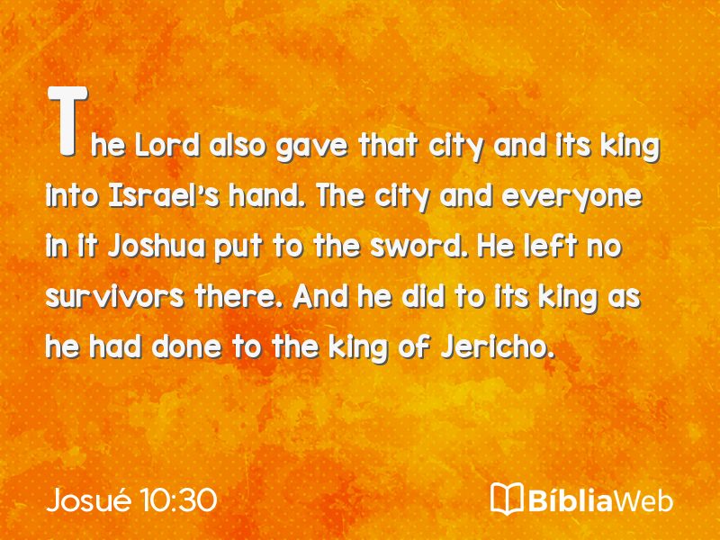 Josué 10:30 em imagem para compartilhar