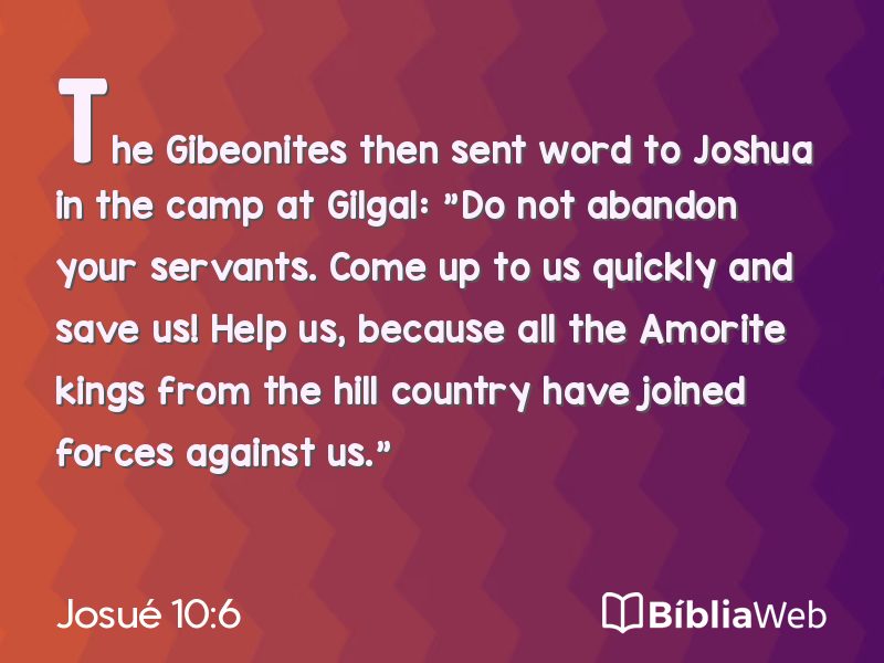 Josué 10:6 em imagem para compartilhar